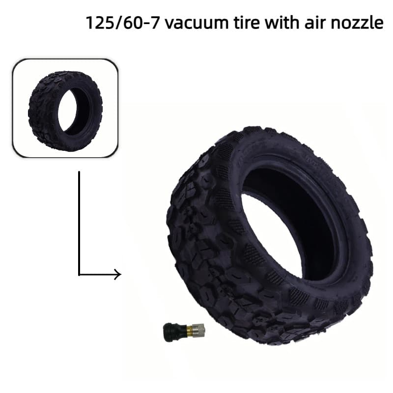 Novos Pneus A Vácuo 125/60-7 De Alta Qualidade Com Bicos De Ar Adequados Para Peças DTX De scooter Elétrica Dualtron X