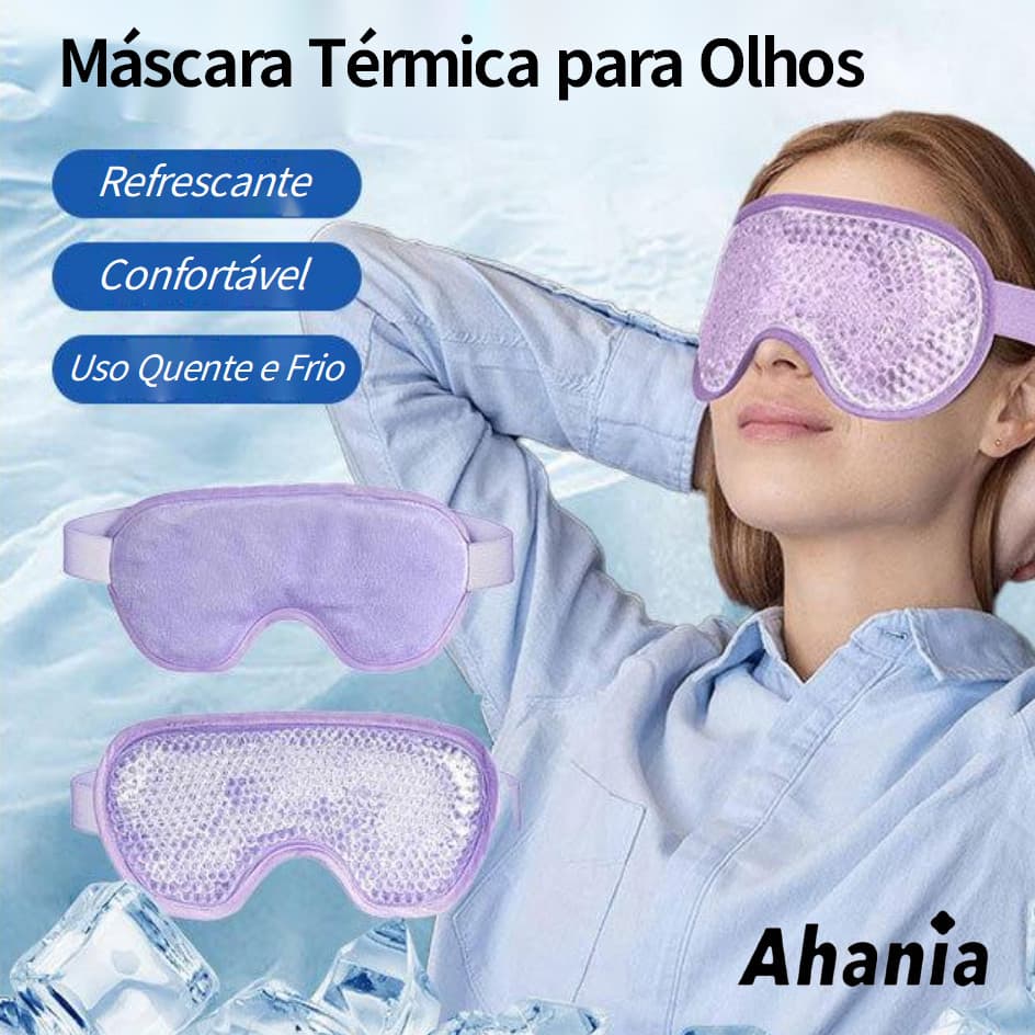 Máscara Refrescante para os Olhos para com Bolinha de Gel Quente e Fria Reutilizável Relaxante Tecido Veludo Dupla Face