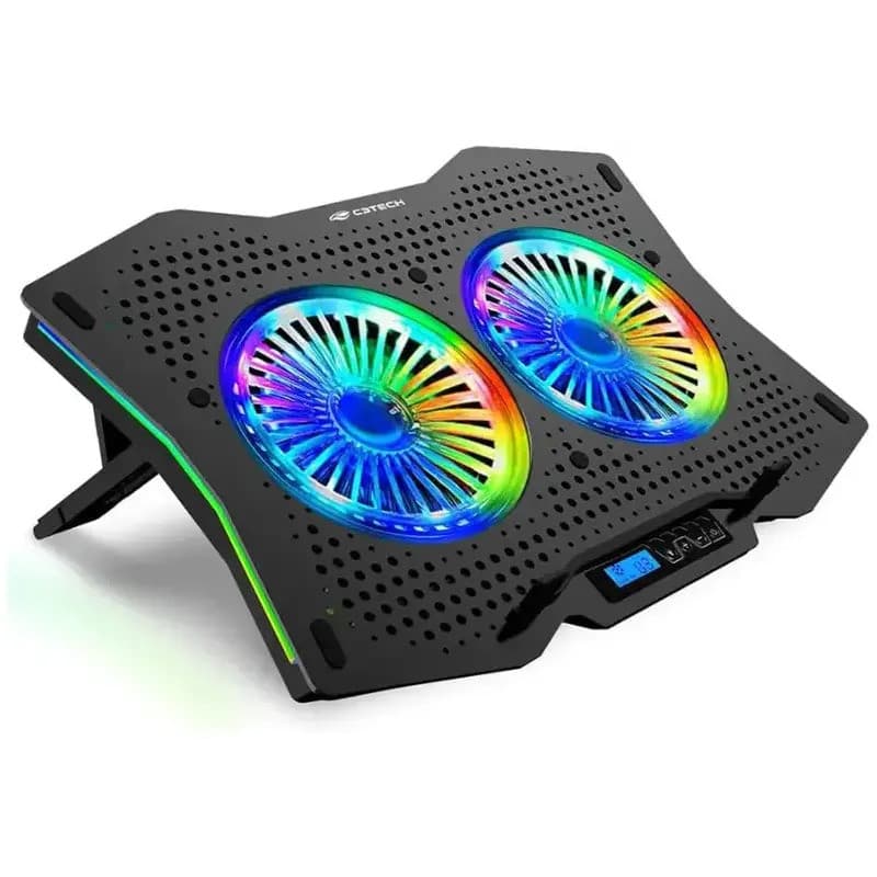 BASE PARA NOTEBOOK GAMER 17,3" 2 FANS 140MM RGB C3TECH NBC-400BK