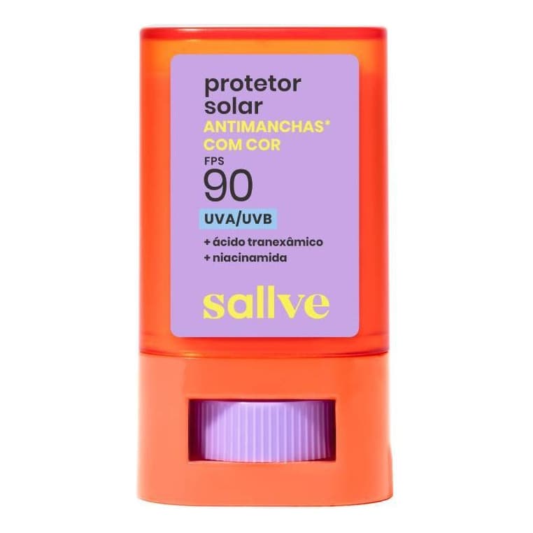 Protetor Solar Bastão Fps90 Com Cor 5 15g Sallve