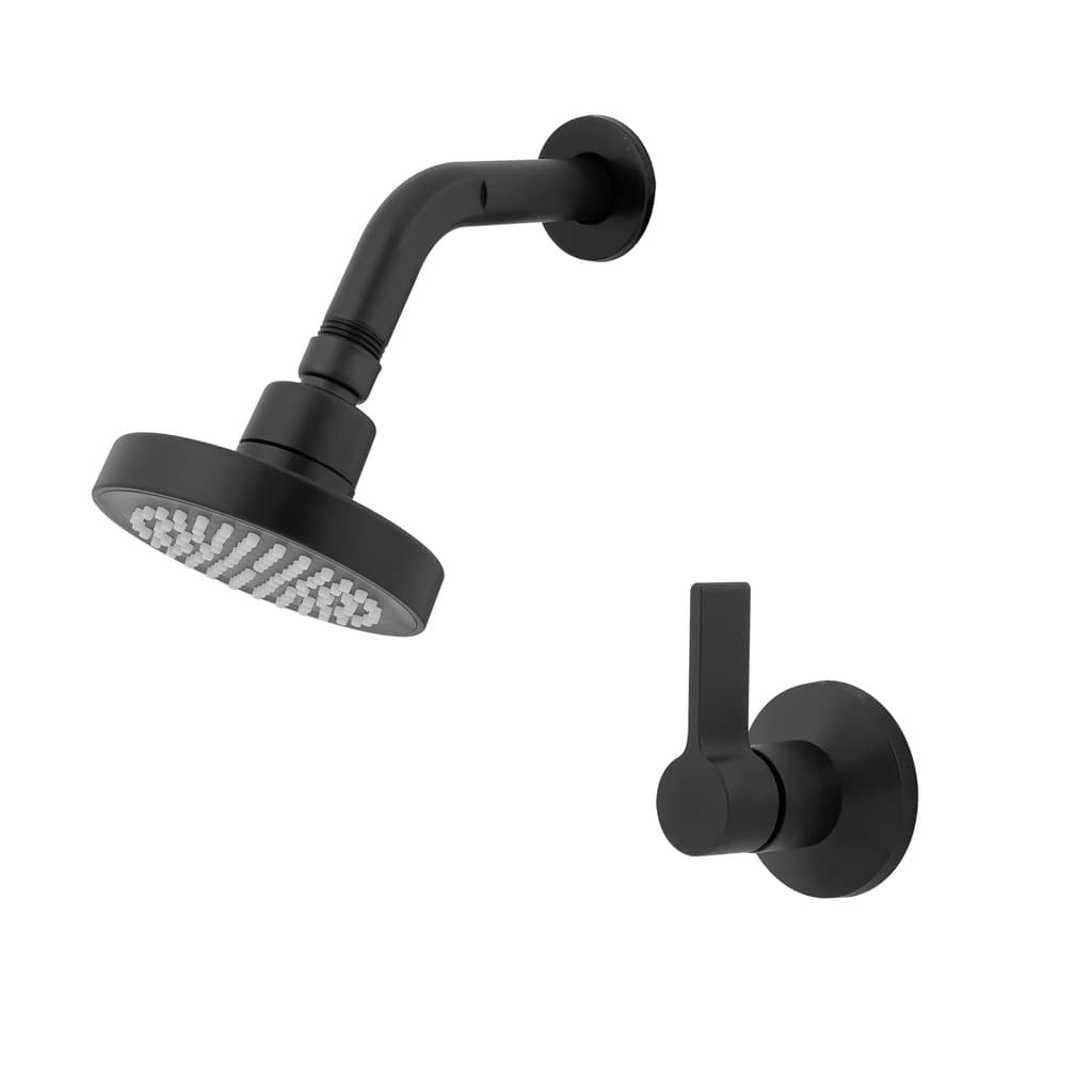 Kit Chuveiro Ducha Preto Slim Articulável com Registro – Uso Externo e Interno