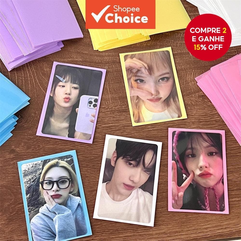 50pcs Porta-Cartões Coloridos 61 * 91mm Idol Photocard Sleeves Protector Card Collection INS Saco De Embalagem Fosco