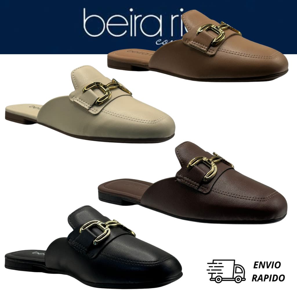 Mule Feminino Beira Rio 4323.100 Bico Redondo Estilo Urbano Conforto