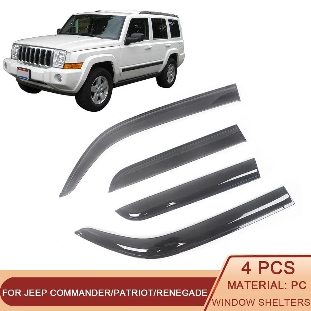 Para Jeep Comandante RENEGADE PATRIOT Janela Lateral Automática Defletores De Vento Viseiras Preto Guarda Chuva Viseira 