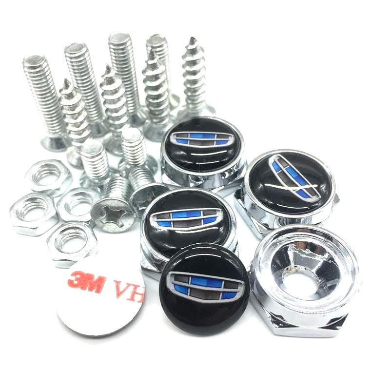 Geely parafuso de fixação da placa de licença do carro modificado tampa decorativa da placa de licença parafuso Anti-rou