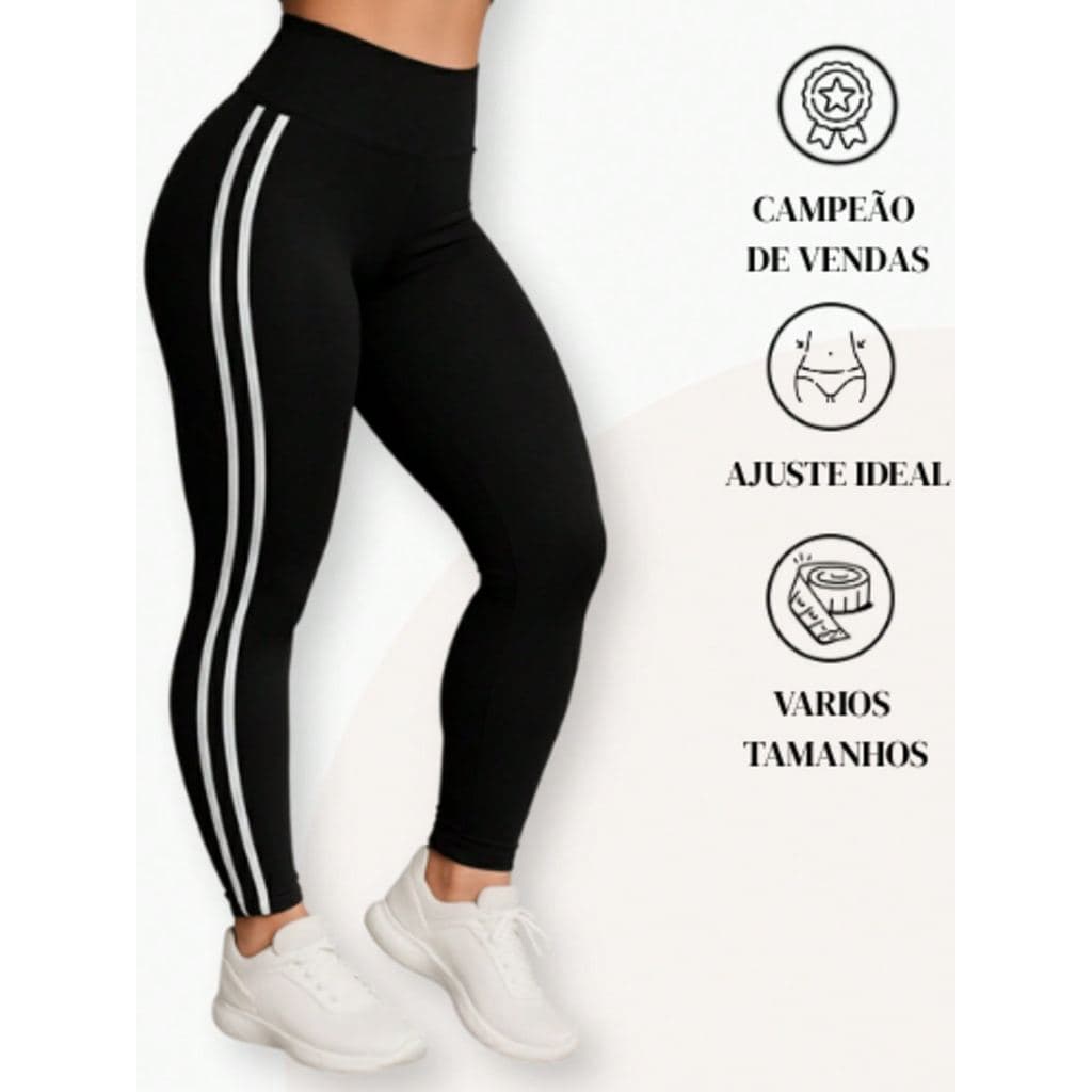 Calça Legging com Listras Laterais Premium