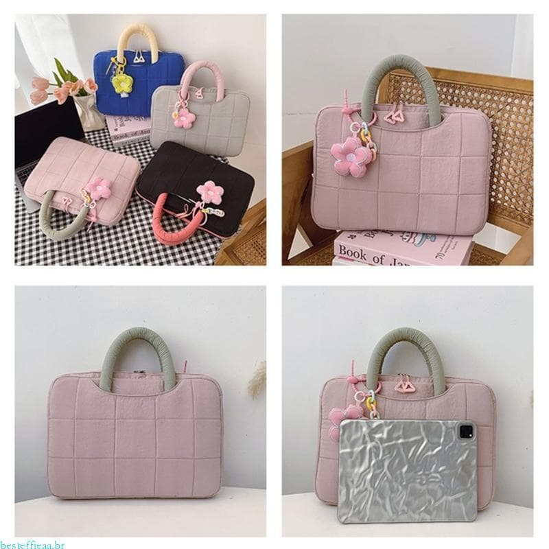 besteffie Bolsa Para Tablets Laptop 14 Polegadas, Tecido, Florais Elegantes