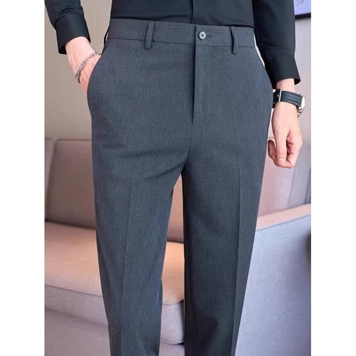 High-End sentido negócios Commuter terno calças masculinas magro-ajuste versão coreana preto Casual calças retas trabalh