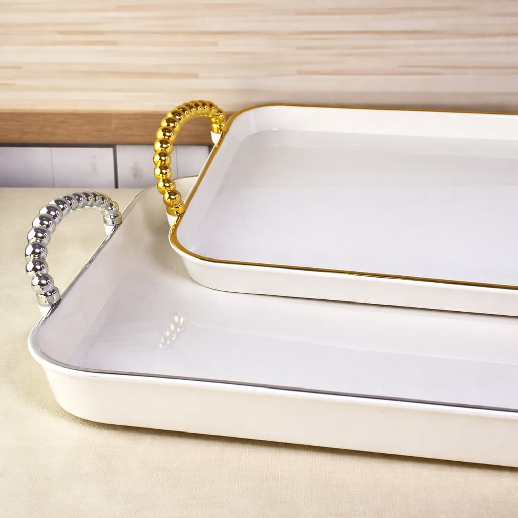 Bandeja Organizadora Alça Cantinho do Café Multiuso Resistente Decorativa Casa Cozinha Mesa Posta