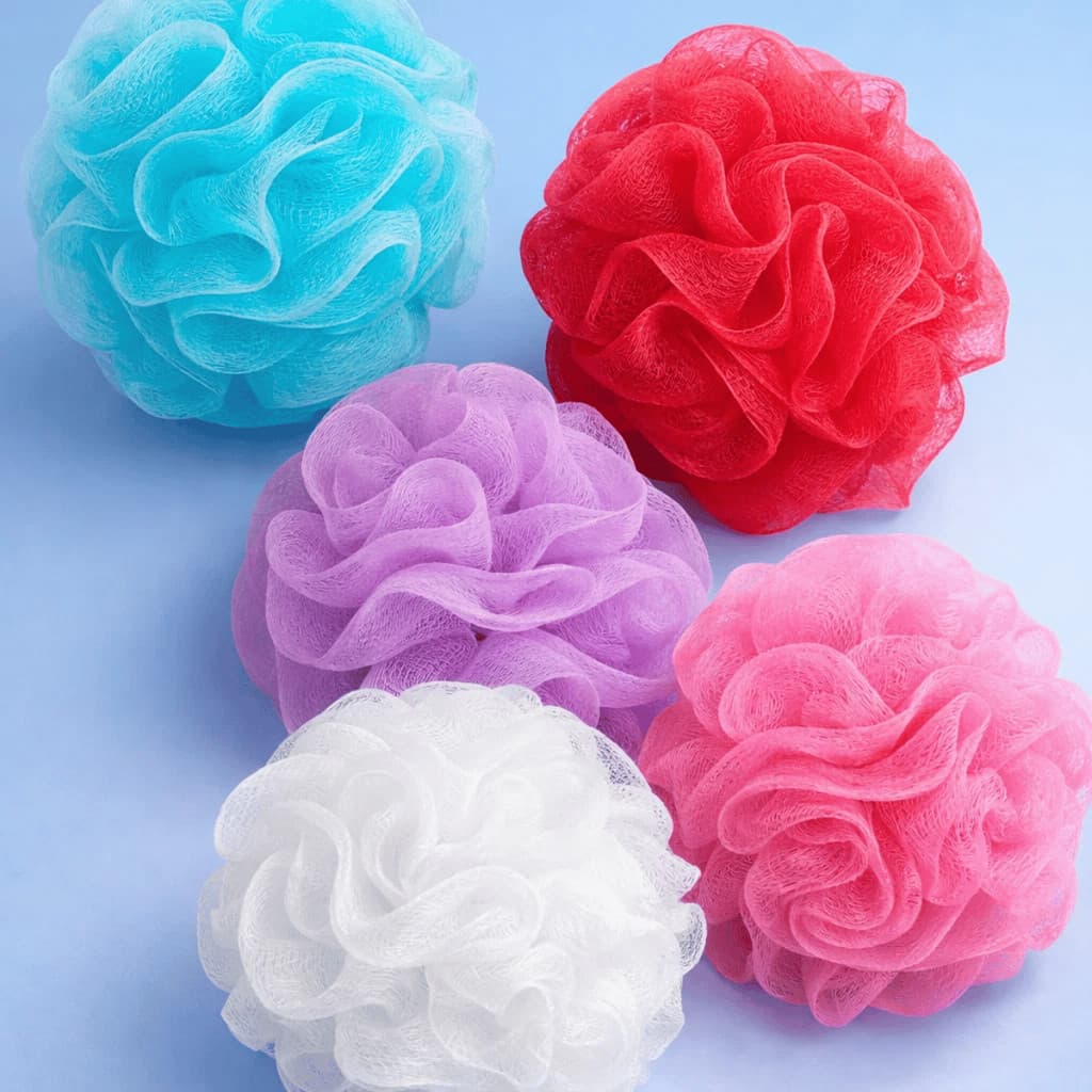 Conjunto 2/5/10 Esponjas de Banho Esfoliante Cores Variadas de de Nylon Economica Sortidas Pele Limpa Mulheres