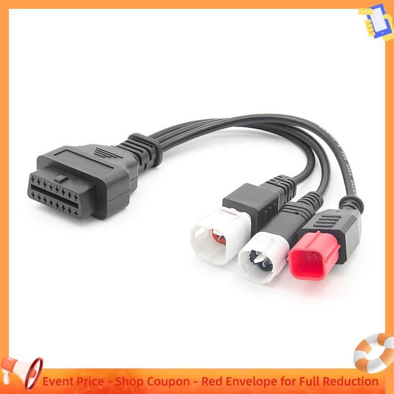 Cabo De Diagnóstico OBD2 Para Motocicleta Kline Euro5 16 Pinos 3 4 6 OBD2 Adaptador Peças Sobressalentes