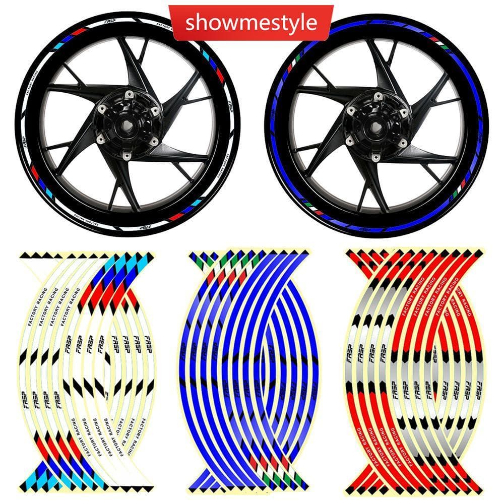 SMS 16 Pçs Adesivo De Roda De Motocicleta Fita Reflexiva Aro De Moto De Carro Acessório De 17 " 18 " J7S5