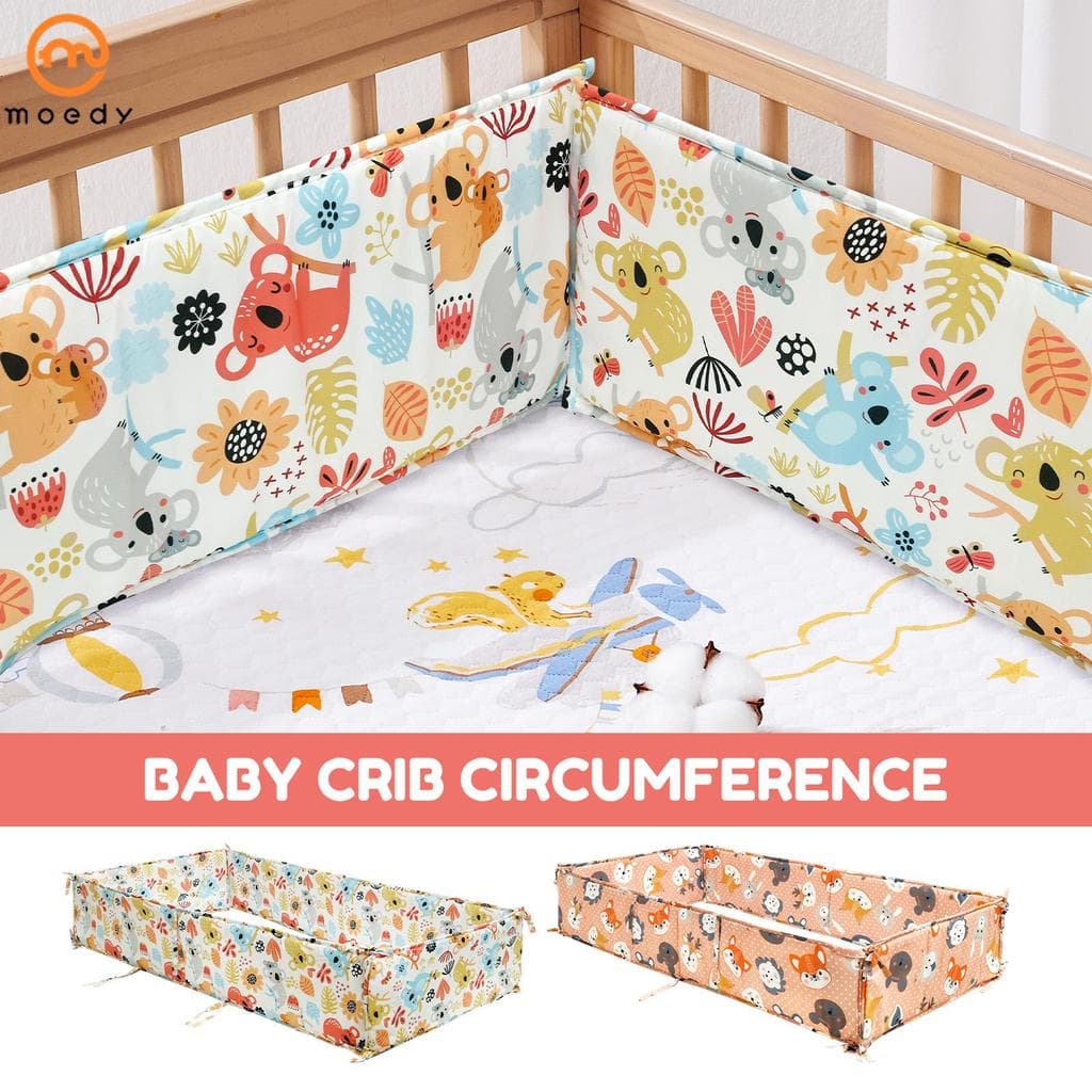 4 Pçs Poliéster Berço Pára-Choques Proteção Almofada Lateral Do Engrossado Forro Respirável Para Infantil SHOPSKC2042