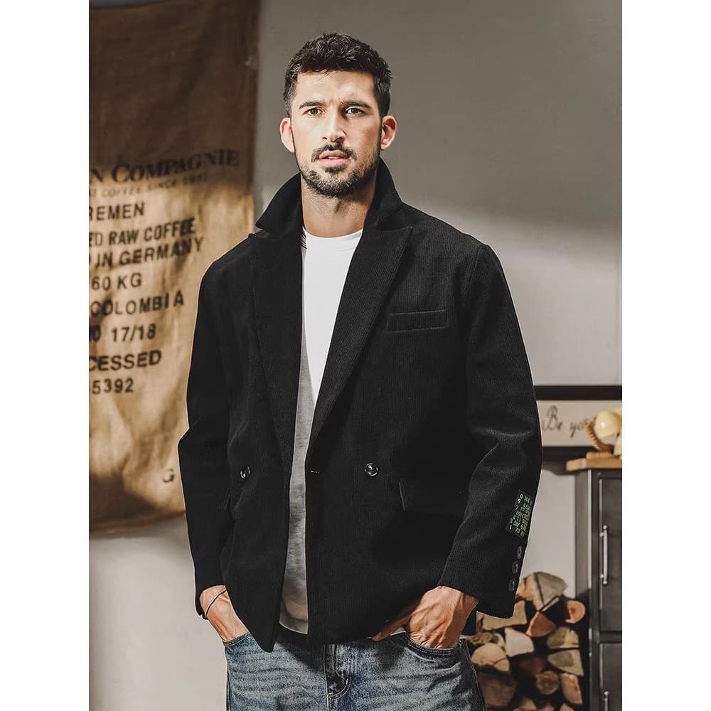 Americano clássico Retro Casual terno jaqueta masculina primavera outono estilo Street Wear veludo Vintage terno primave