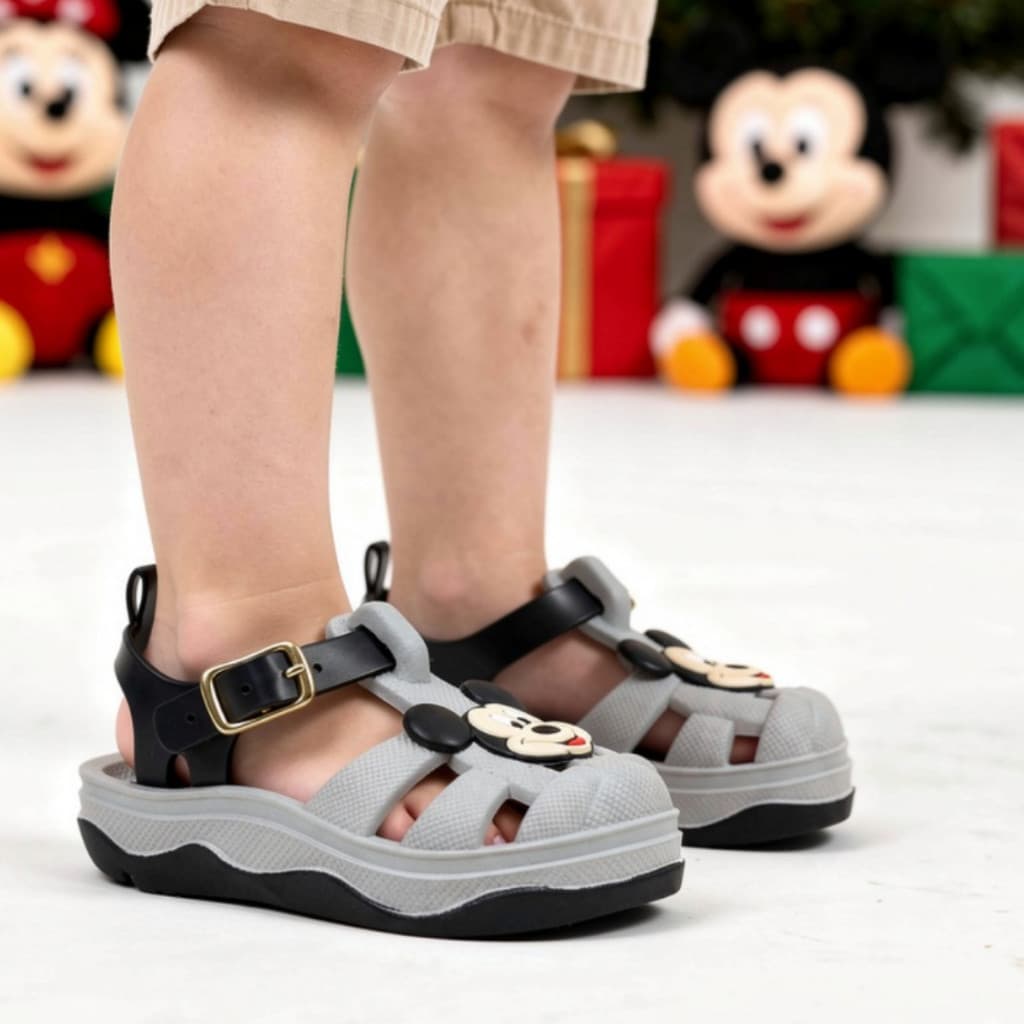 Sandália infantil Mickey Menino Leve Confortável Antiderrapante