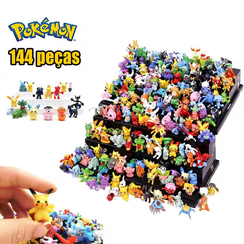 144pcs Diferentes Estilos Figuras Pokemon Coleção Modelo Pikachu Pok Mon Anime Figura Brinquedos