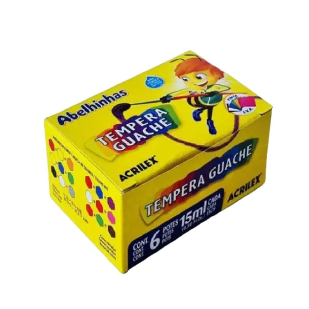 Tinta Guache 6 Cores Acrilex 15ml - Acrilex