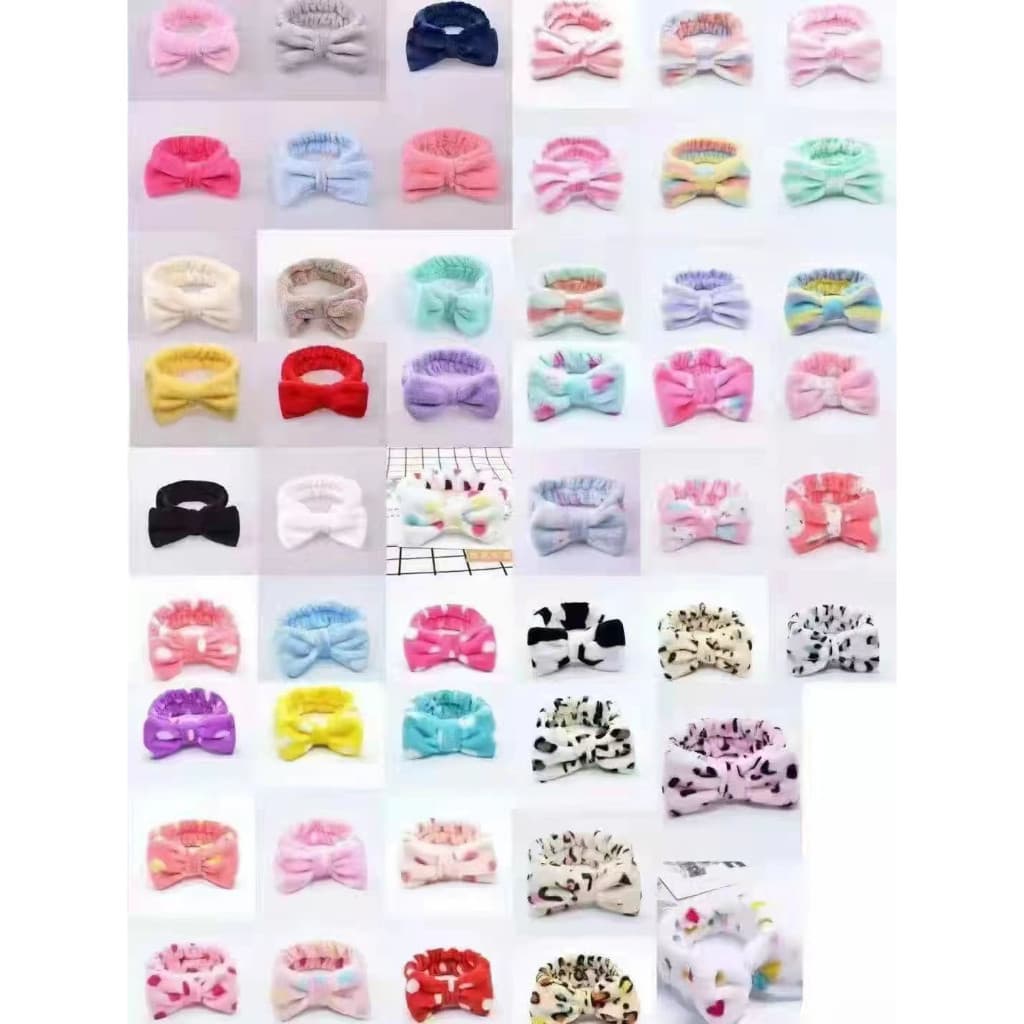 KIT 12 Unidades Faixa de Laço Maquiagem Makeup Tiara Cabelo Rosto Limpo faixa para maquiagem-GUI ANA