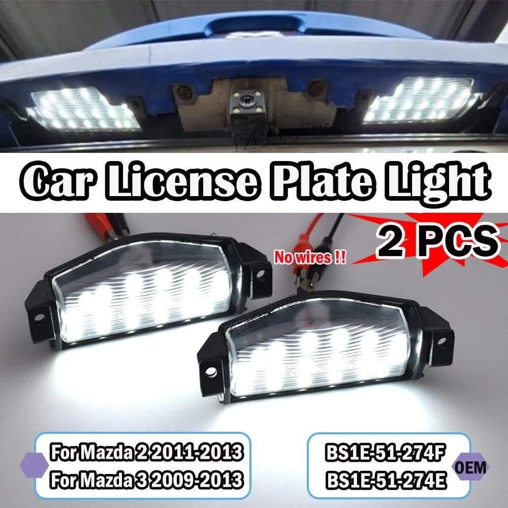2x Canbus LED Luzes Da Placa De Licença Do Carro Identificação Traseira Lâmpadas Traseiras Brancas Para Mazda 3 2009-201