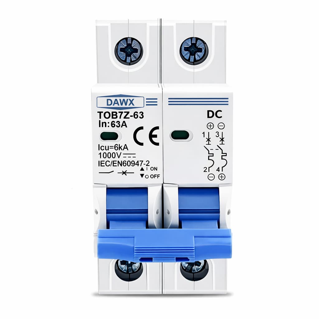 Disjuntor Energia Solar Fotovoltaico Dc Cc 16a A 63amperes 1000v  On e Off Grid 2 polos