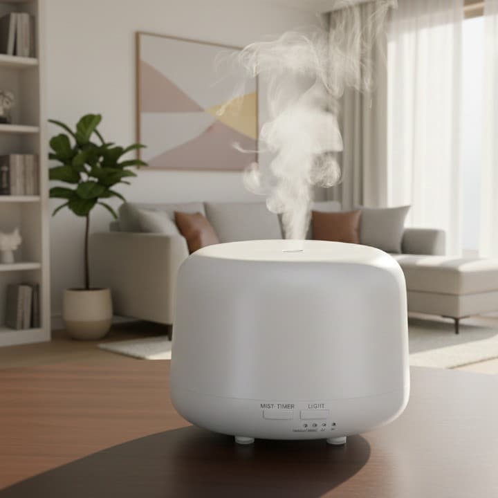 Difusor de Aromas 500ml com Umidificador Ultrassônico e LED 7 Cores Relaxante