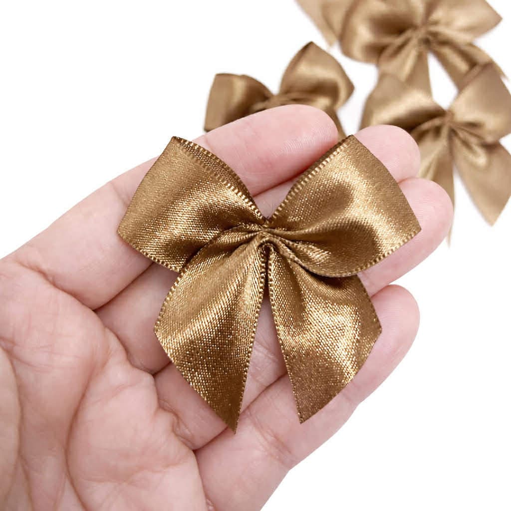 Laço de Cetim Marrom n05 - 20 Unidades ACOMPANHA FITA PARA AMARRAR