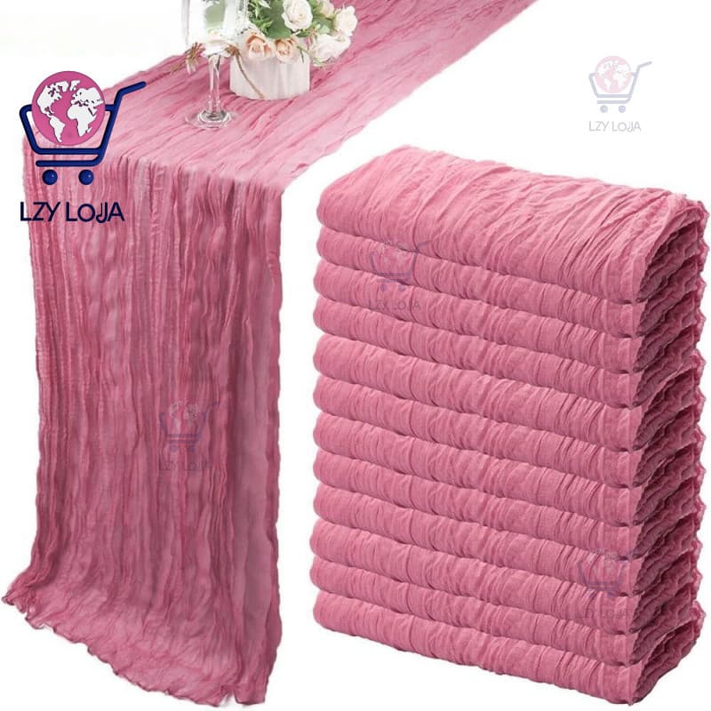 Toalha De Mesa De Gaze , Corredores Rústicos De 90x180/300 Cm , Configuração Vintage