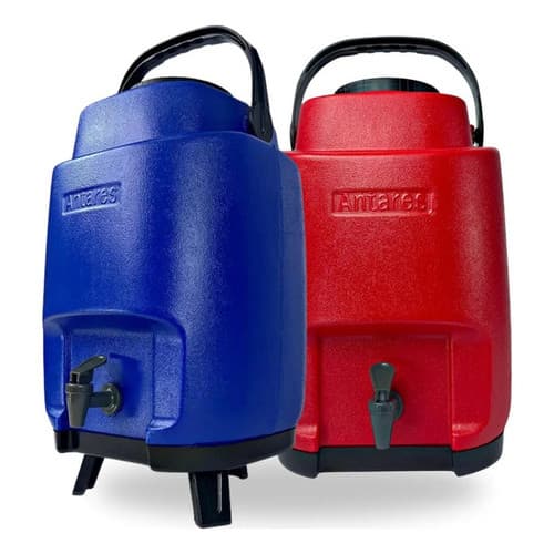 Galão Garrafão Térmico Antares 12/8 Litros Torneira Quente Frio Azul Acampamento Pesca Piquenique