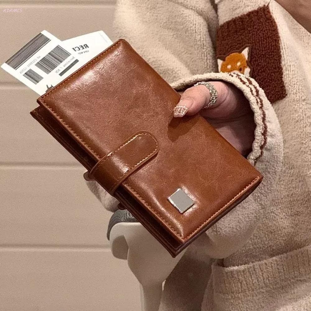 Bolsa Para Passaporte ADAMES PU , Carteira De Viagem Com Porta-Cartões , Capa , Clipe