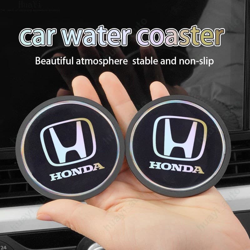 Porta-copos de silicone colorido refletivo a laser para Honda City Hr-v Civic Wr-v Brio BR-V Fit Accord Vezel Acessórios