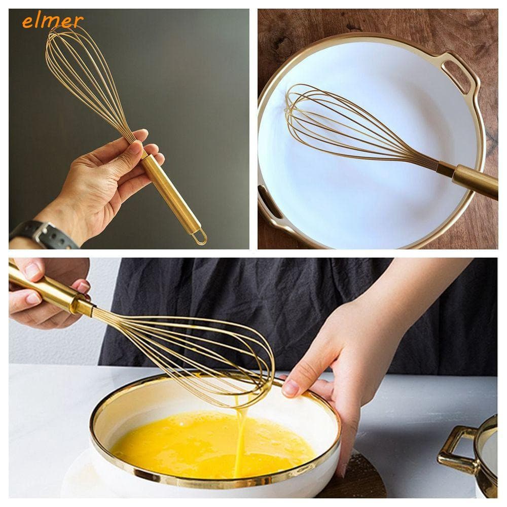 Batedor De Ovo ELMER Creme Para Cozinhar Leite Inoxidável Dourado