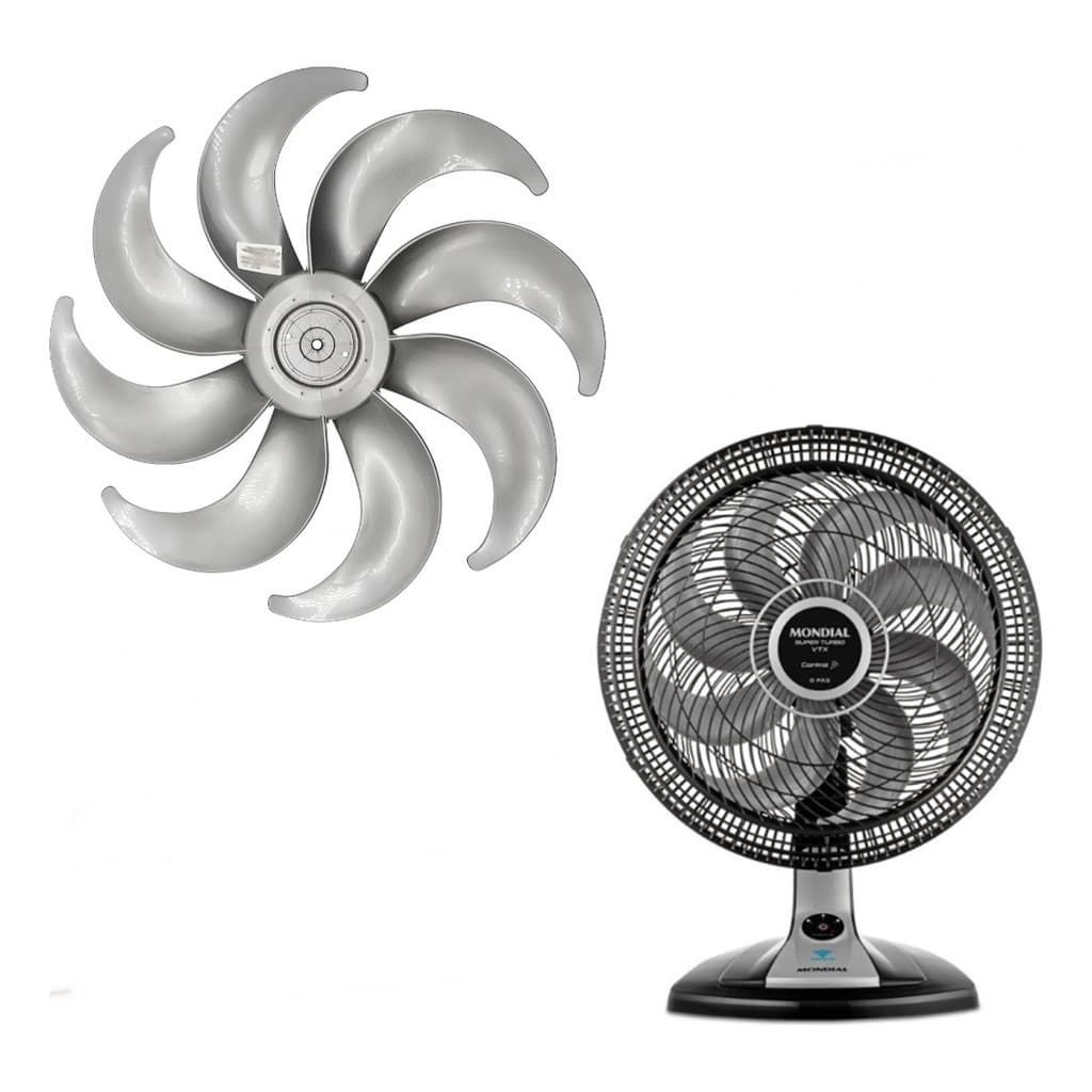 Hélice para Ventilador Mondial Super Turbo Vtx40 8 Pás 40cm cor Prata