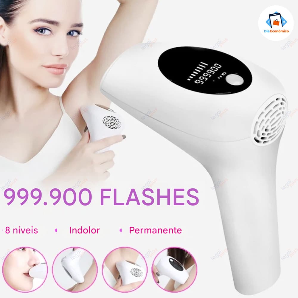 900 Mil Pulsos Depilador A Laser 8 Níveis Portátil Indolor e Eficaz – Uso Doméstico
