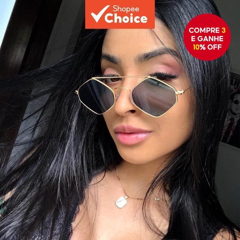 Óculos De Sol Poligonais Retrô Com Corte De Diamante Para Mulheres – Armação Geométrica De Metal UV400 Urbanos E Externo