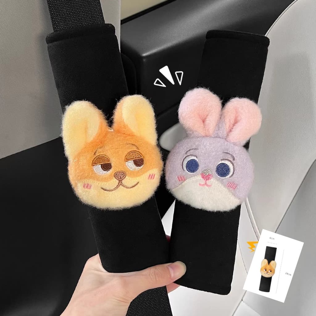 Zootopia Judy Nick Cinto De Segurança De Carro Almofada De Ombro Desenho Animado Boneca De Pelúcia Fofa Anti-Estrangulam