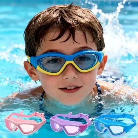 Óculos De Natação Infantis Com Tampões Para Os Ouvidos-À Prova D'água , Antiembaçante E HD Presente de Dia das Crianças