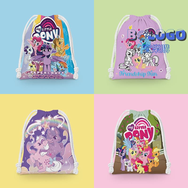 Saco de cordão Polaroid dos desenhos animados dos desenhos animados cordão dos desenhos animados pequeno saco de pano es