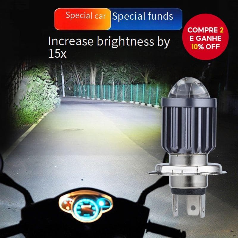 Lâmpada De Farol LED Ultrabrilhante | 12V-80V Feixe Alto/Baixo H4 Atualização De Motocicleta E Bicicleta Elétrica
