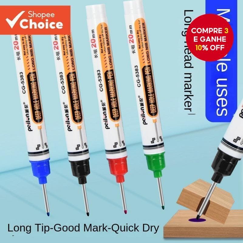 Canetas Marcadoras 5PCS À Base De Óleo-Ponta Longa , Ideais Para Marcenaria , Cerâmica E Marcação De Construção