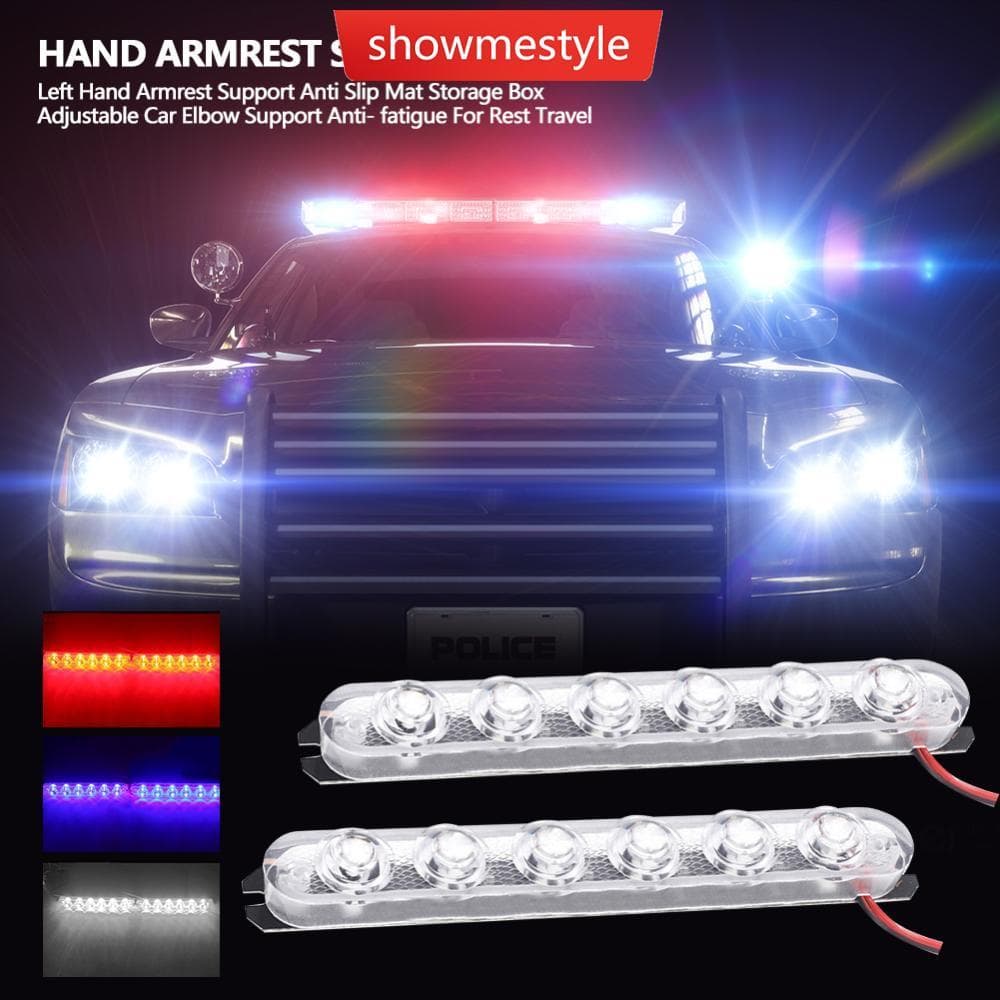 SMS 2 Pçs Luz Estroboscópica 6 Led Caminhão Motocicleta Piscando Aviso De Emergência Traseiro Cauda Freio Parar Luzes Lâ