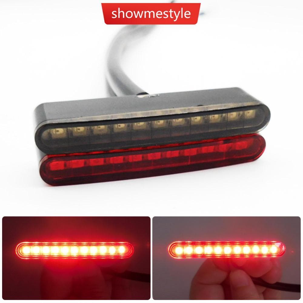 SMS Luz De Freio Traseiro Da Motocicleta Mini 12V 11LED Cauda Parar Lâmpada Para Bicicleta Sujeira Moto Placa Licença De