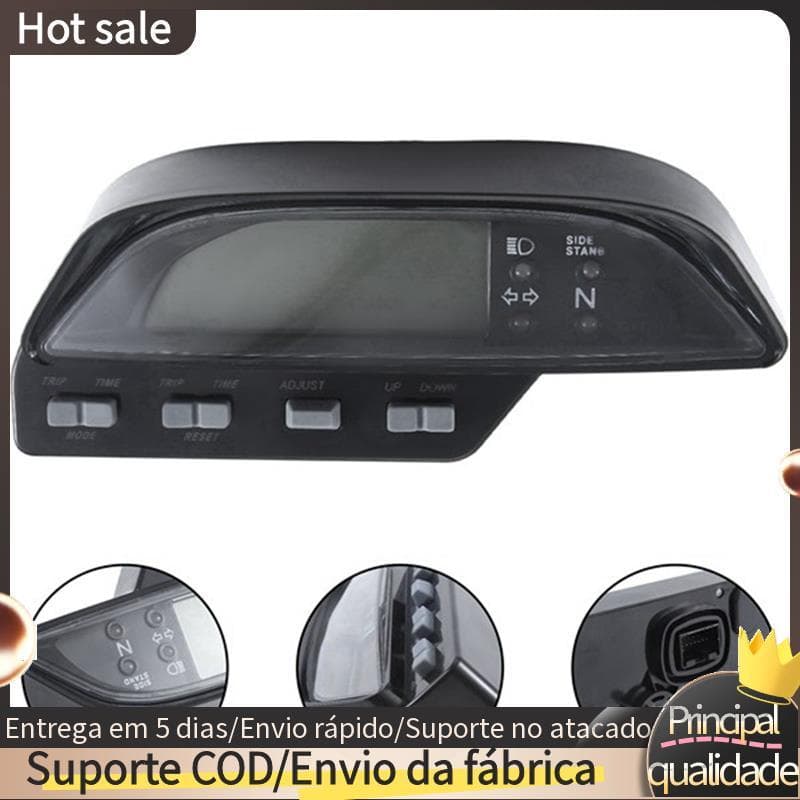 1PC Motocicleta Velocímetro Digital Odômetro Preto Para XR250