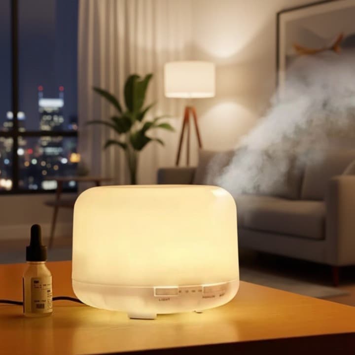 Umidificador de Ar Difusor Aromatizador Ultrassônico 300ml com LED 7 Cores e Controle