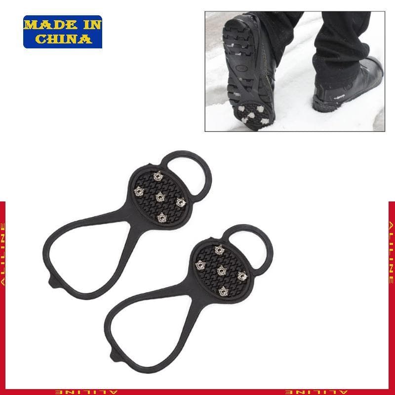 1 Par Presilhas Tração Borracha TPE Aço Design 5 8 Dentes Pinças Neve Antiderrapantes