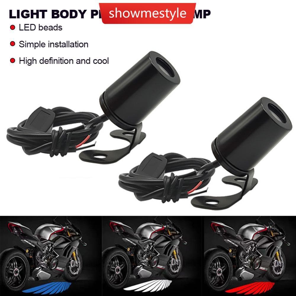 SMS 2 Pçs 12V Motocicleta Asas De Anjo LED Underbody Luz Do Projetor Goldwing Freio De Boas-Vindas Luzes Traseiras Acess