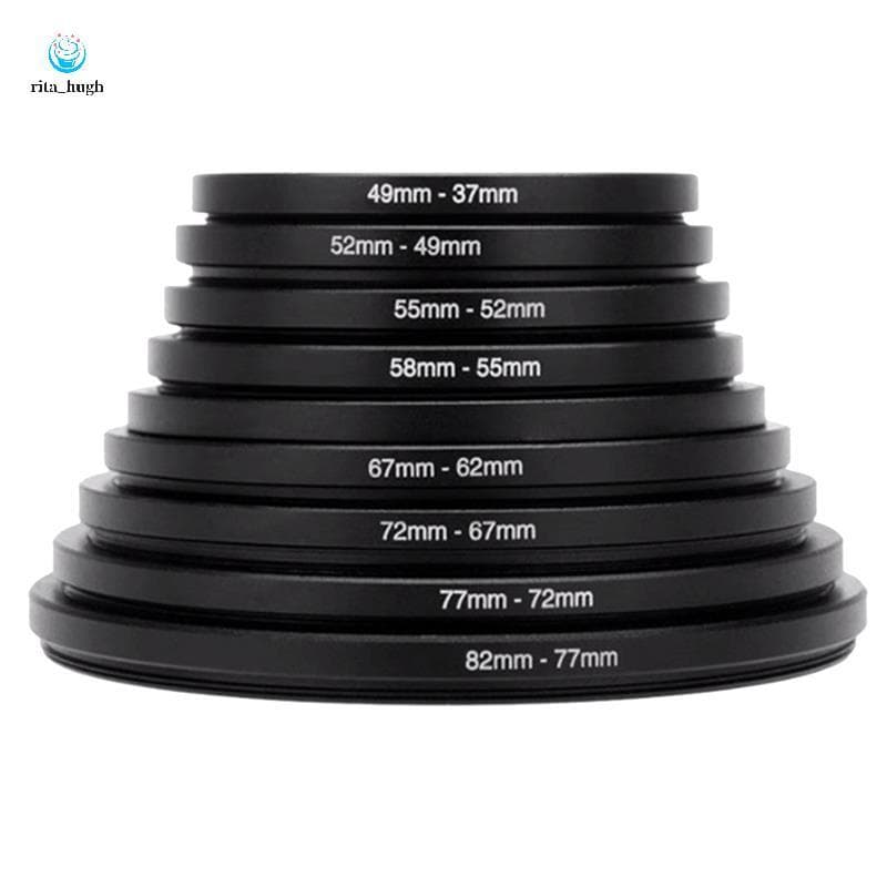 Conjunto De Anéis Adaptadores De Metal Para Filtro De Lente 82-37mm Aplicáveis A Várias Câmeras