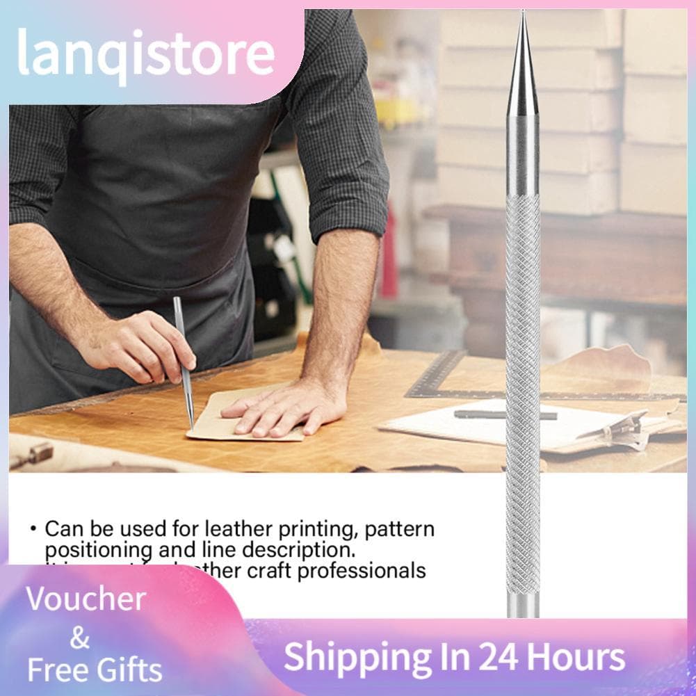 Lanqistore Caneta de linha de posicionamento de couro em aço inoxidável, faça você mesmo, escultura artesanal,