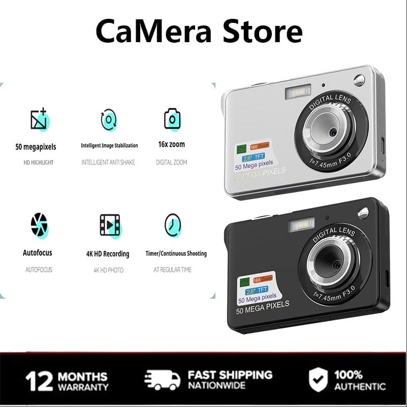 Camera Store 50K09 Selfie De Alta Definição Capaz CCD Retro Câmera Digital Frontal E Traseira Dupla Portátil Máquina De 