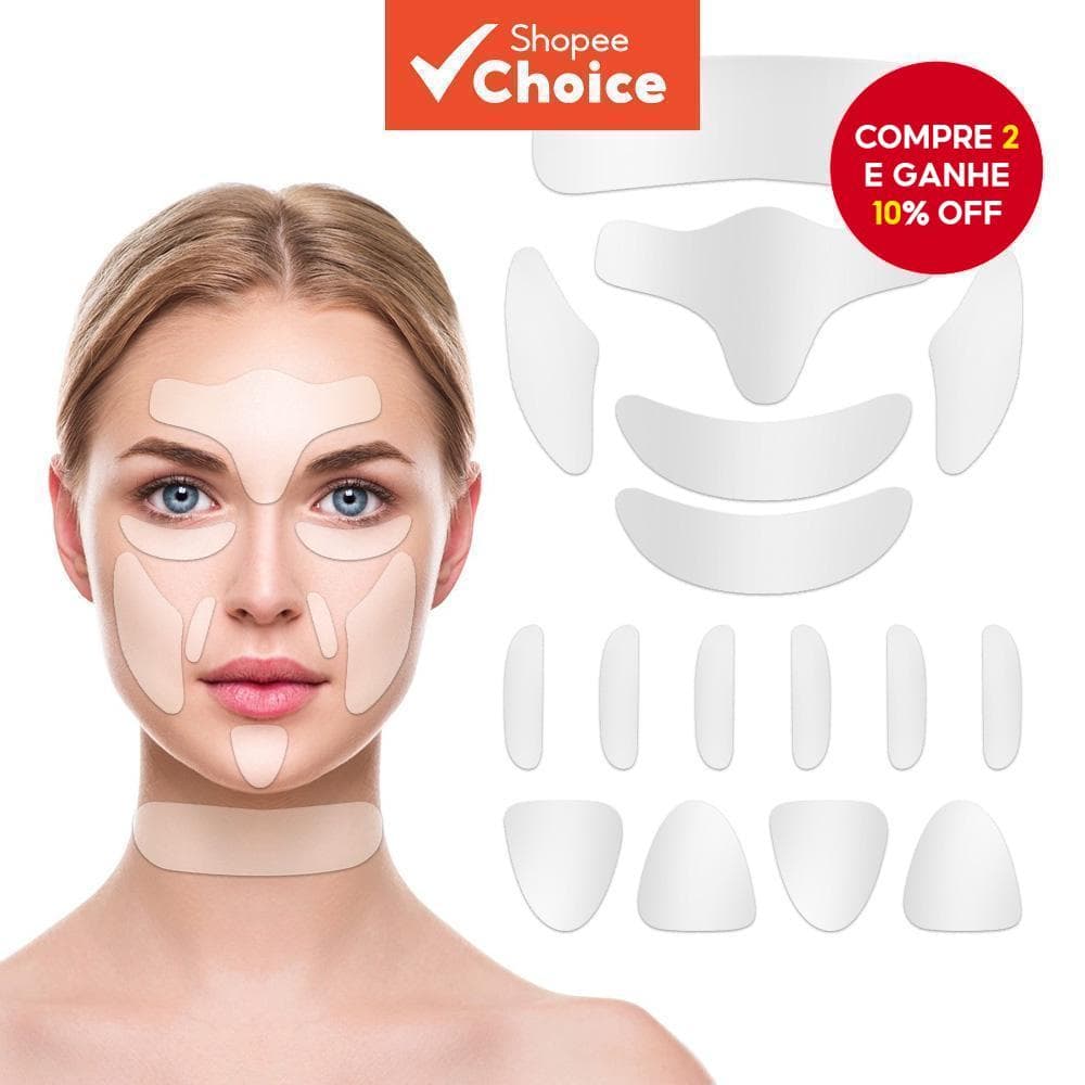 Conjunto De Adesivos Antirrugas De Silicone-Remendo Invisível De 16 Unidades Para Levantamento De Pele De Olhos , Testa 