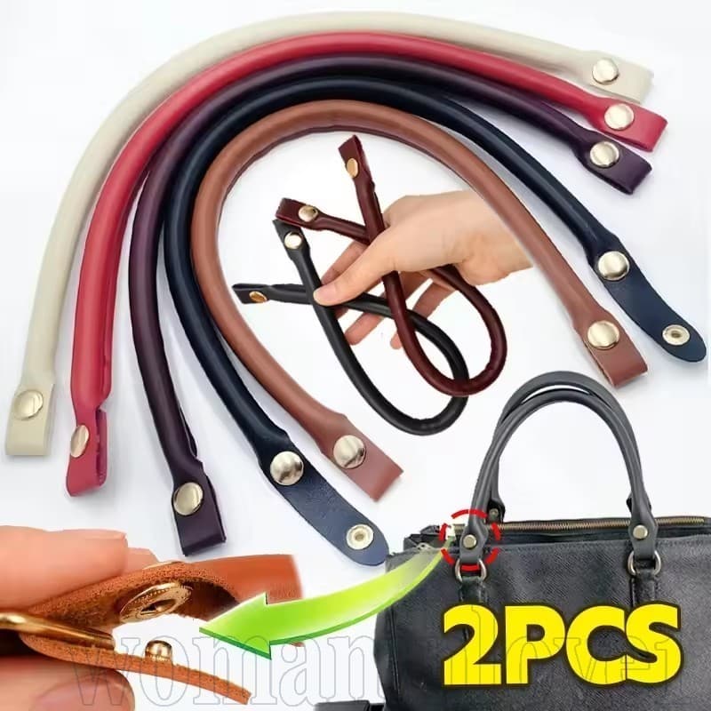 Alças De Bolsa De Couro De Cor Sólida Com Botão-Substituição , Universal-Alça De Para Bolsas De Ombro Femininas Pressão 